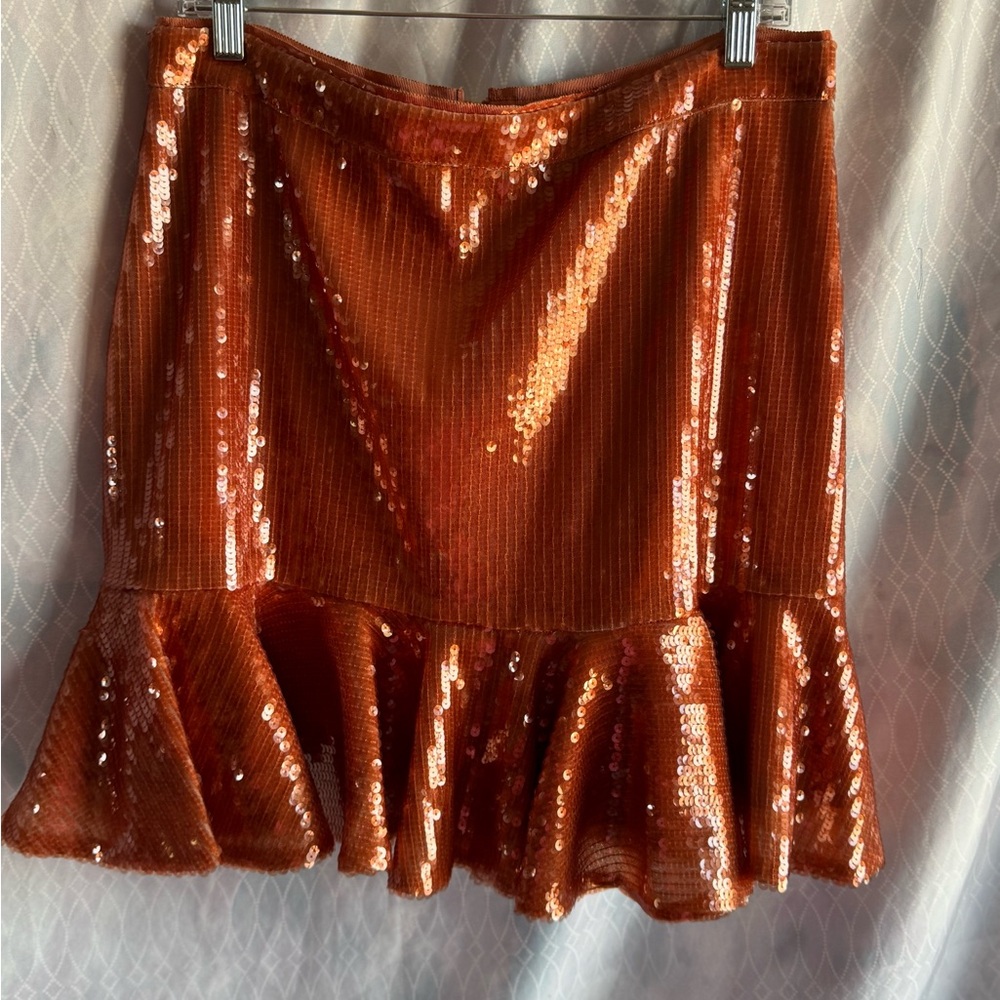J. Crew Sparkling Sequin Mini Skirt - Orange. New. This is the cutest